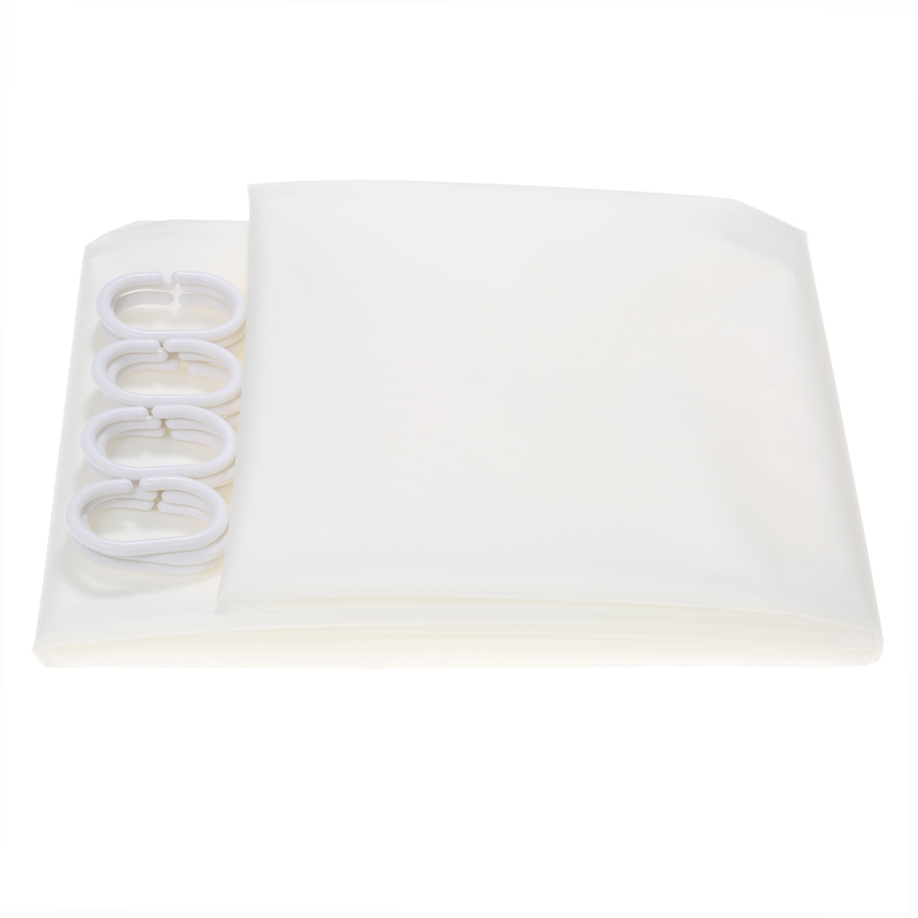 Htovila Duschvorhang, 180 X 180 Cm, Weiß, Peva, Schimmelresistent, Wasserdicht, Sichtschutz, Für Badezimmer, Zuhause, Hotel, Mit 12 Haken