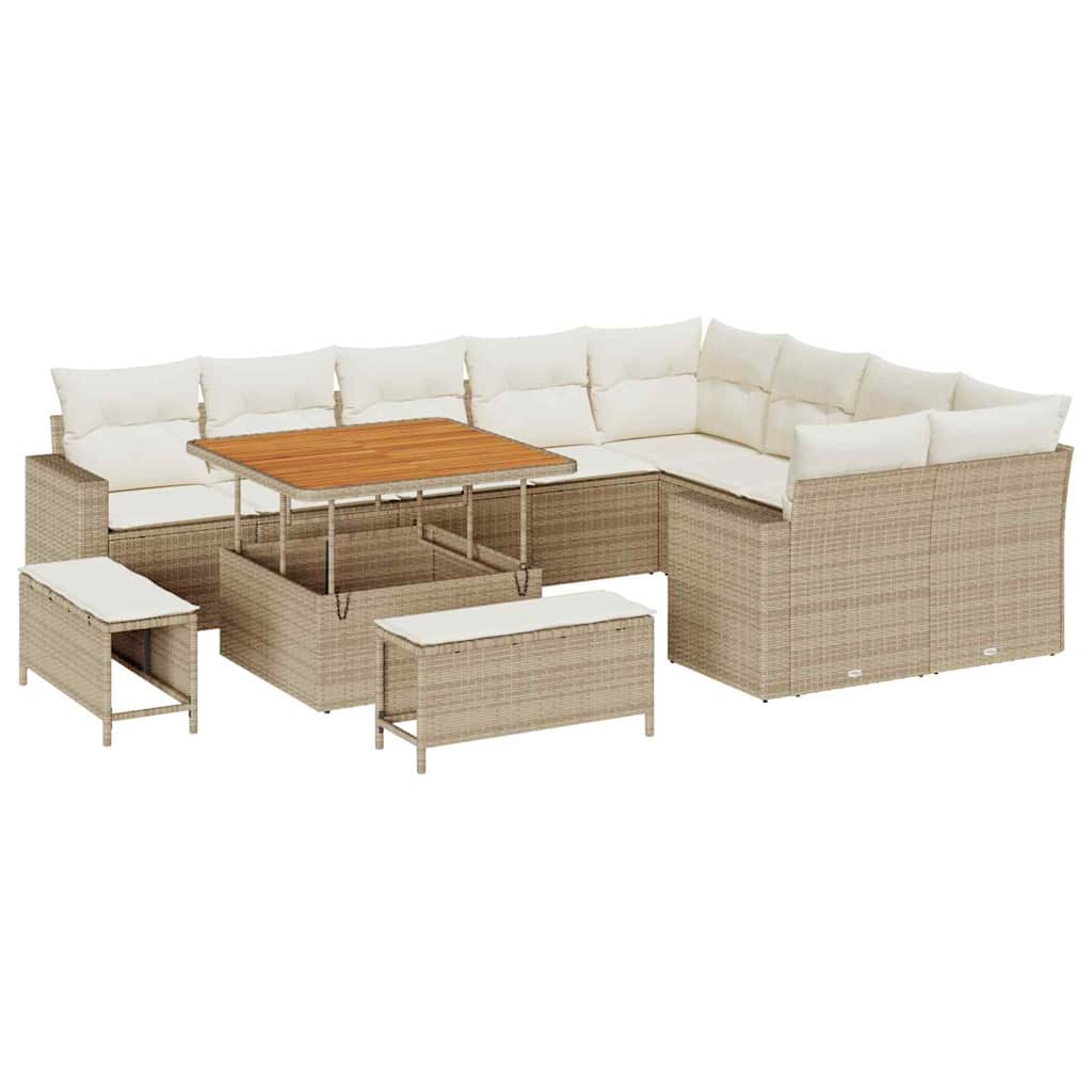 Maison Exclusive - Gartensofa-set 13 Stk. 12-sitzer Beige Und Cre