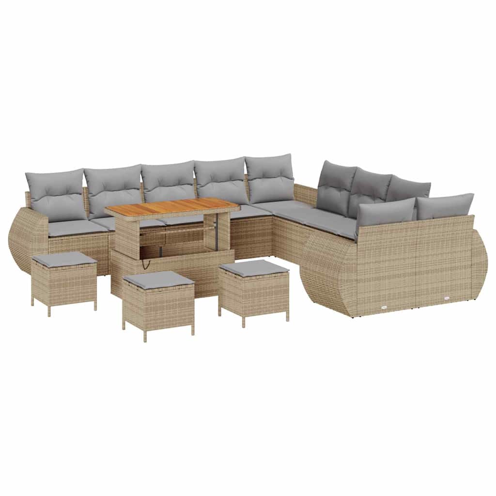 Maison Exclusive - Gartensofa-set 14 Stk. Beige Poly-rattan