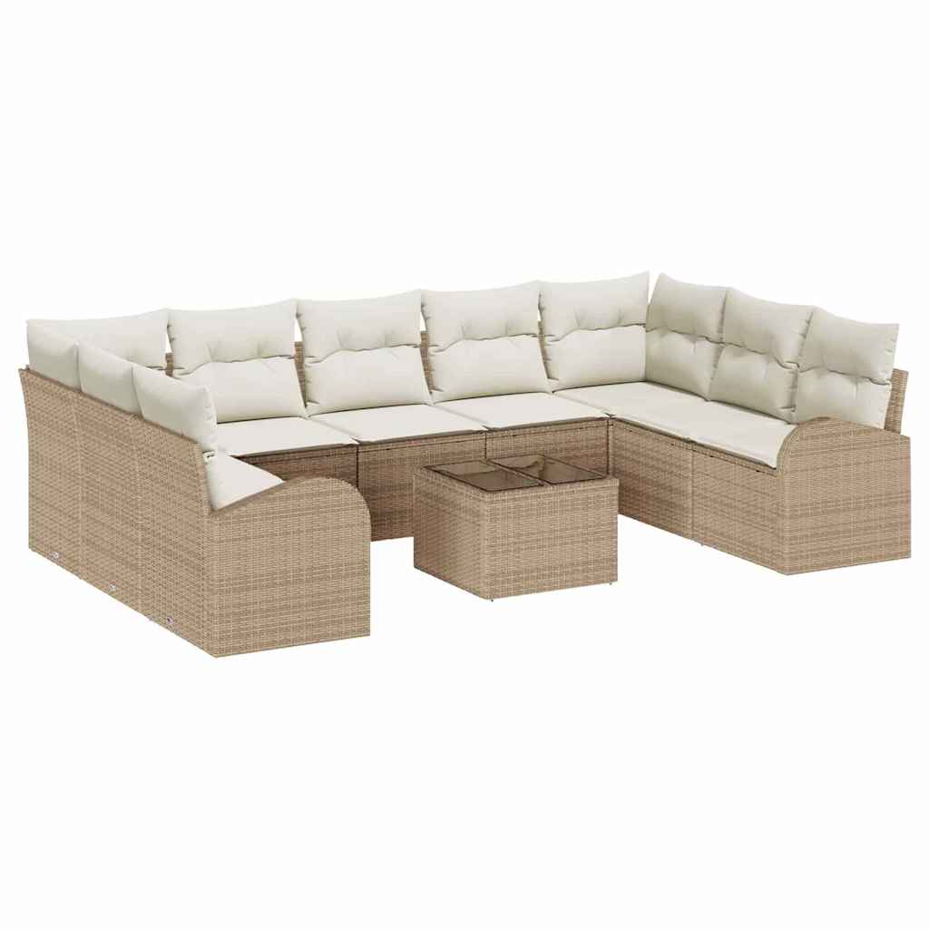 Maison Exclusive - Sofa Set 10 Stk. 9-sitzer Beige Poly-rattan