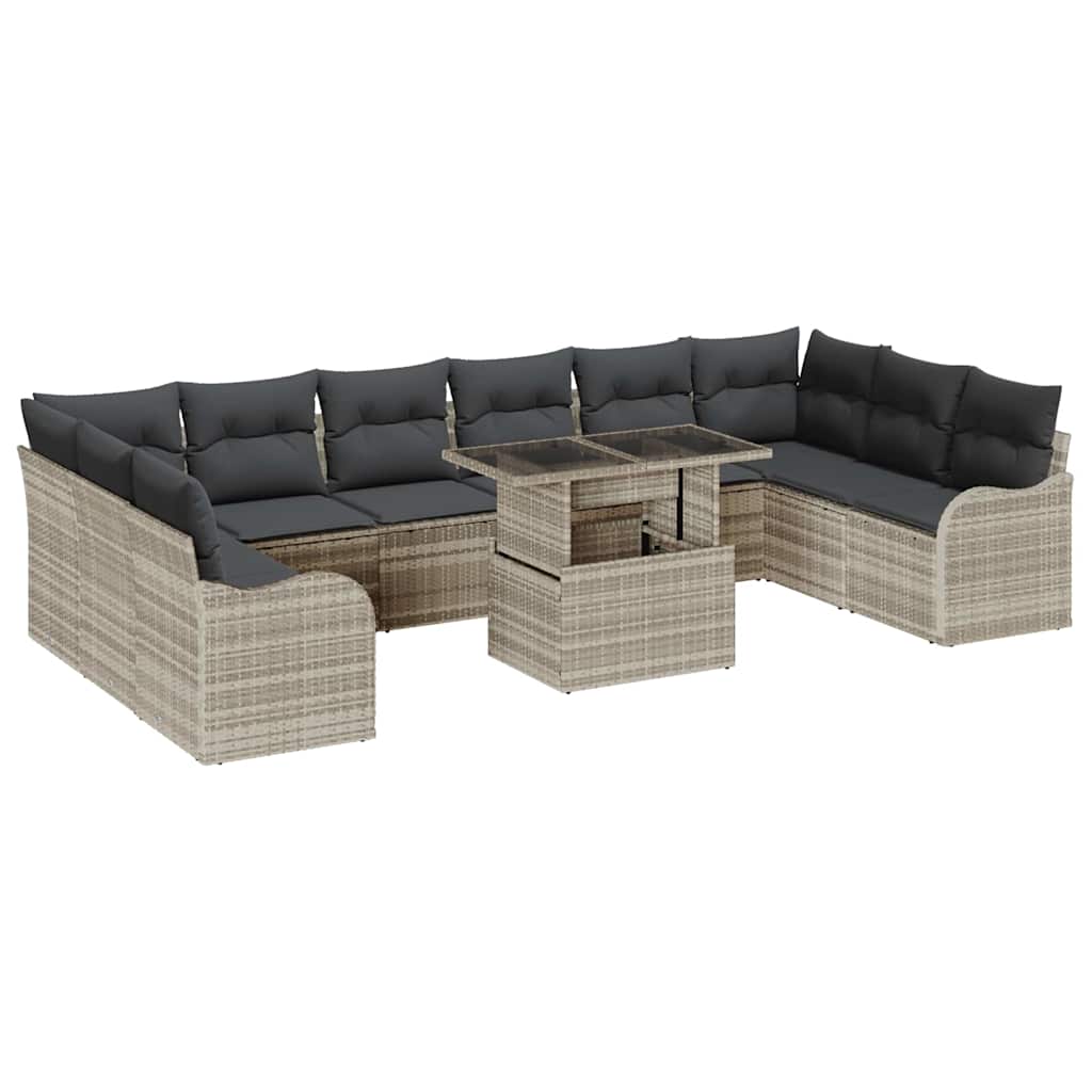 Maison Exclusive - Gartensofa-set 11 Stk. 10-sitzanzahl Hellgrau