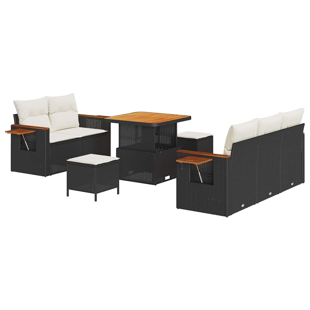 Maison Exclusive - Gartensofa-set 10 Stk. 7-sitzanzahl Schwarz Un