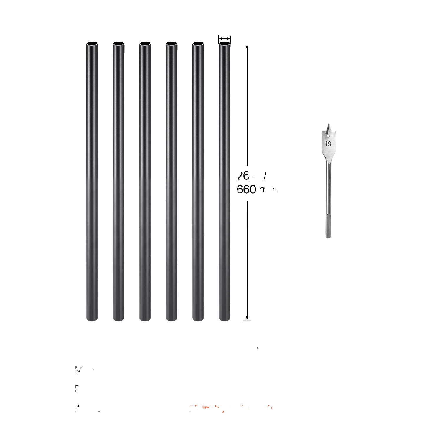 Treppenbaluster, Aluminiumkonstruktion, 51er Pack, 26in