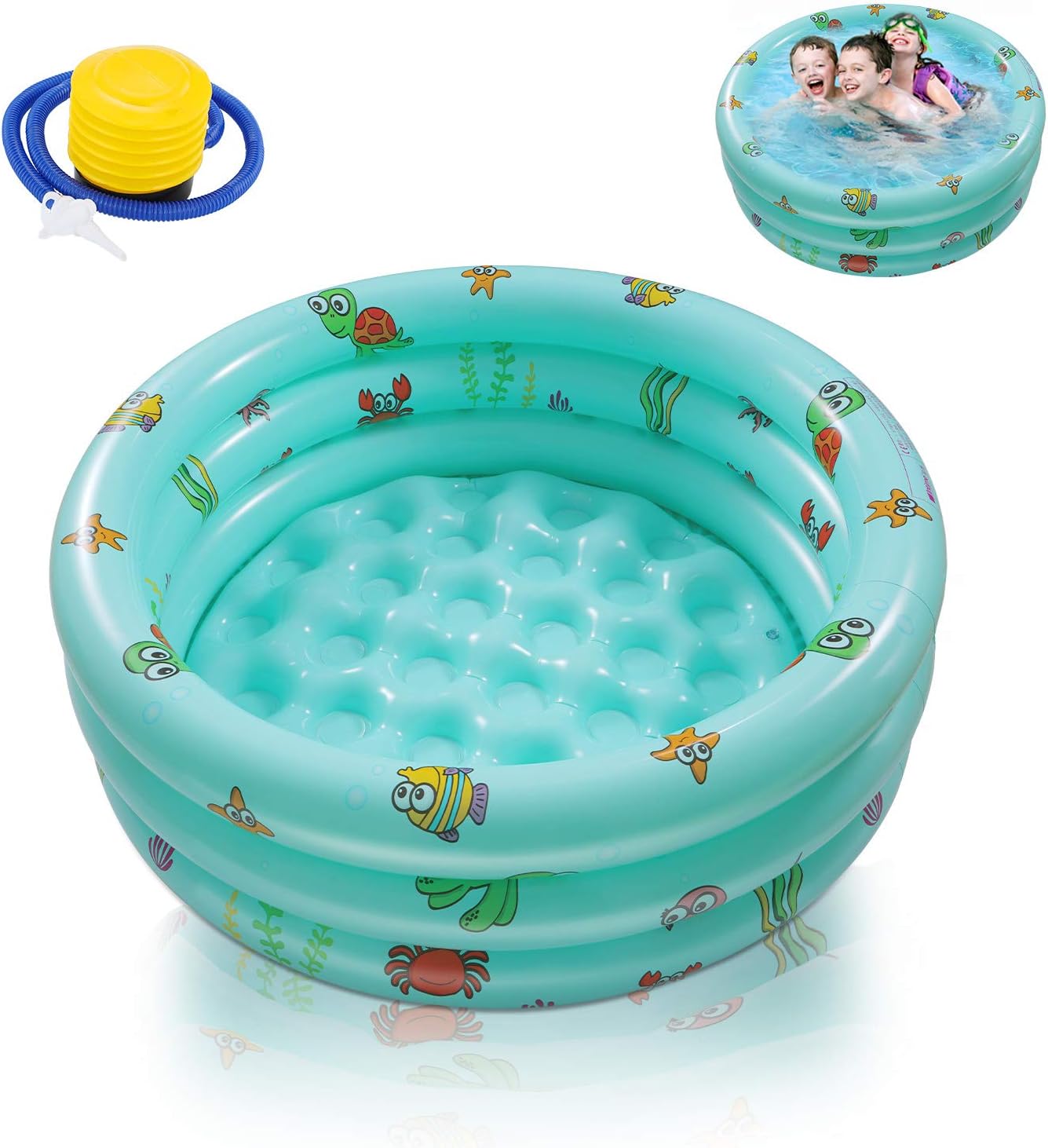 Aufblasbares 3-ring-poolbecken 130x42 Cm – Rund, Kinderbecken
