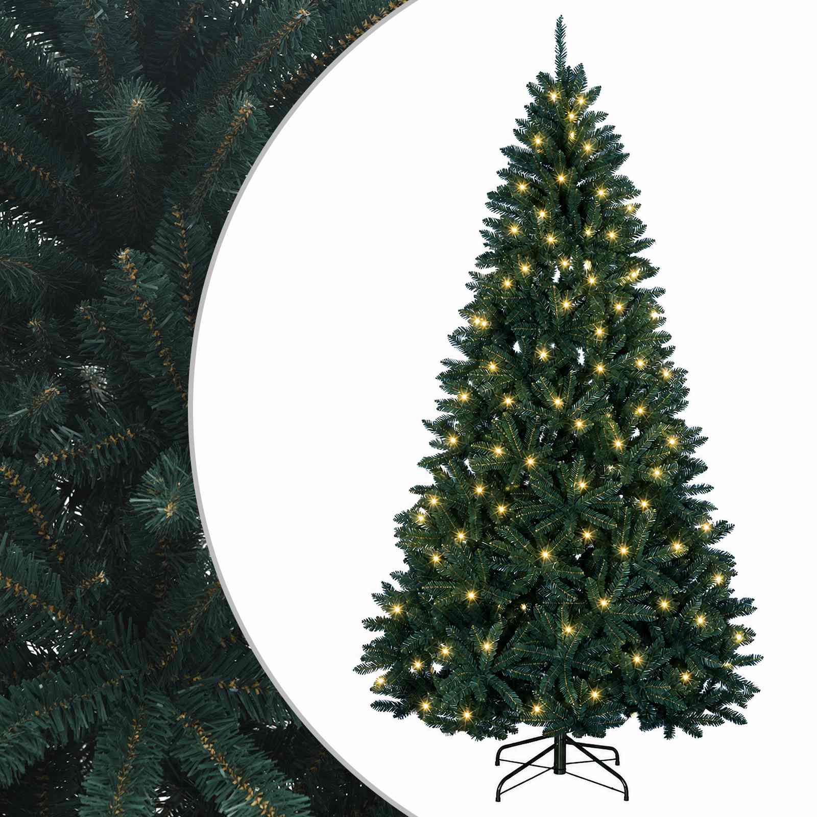 Vidaxl Artificial Hinged Christmas Tree Dark Green 300 Cm 600 Leds