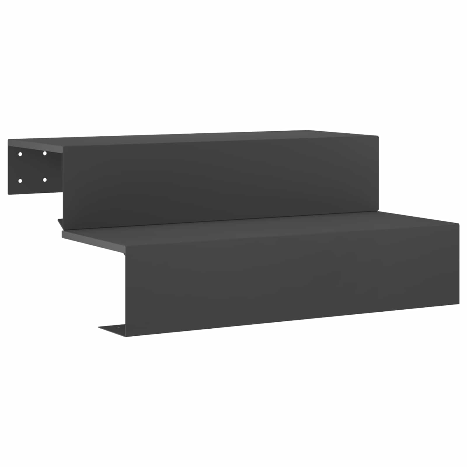 2-stufige Gartentreppe 80,5 X 56,5 X 34 Cm Stahl Schwarz Vidaxl