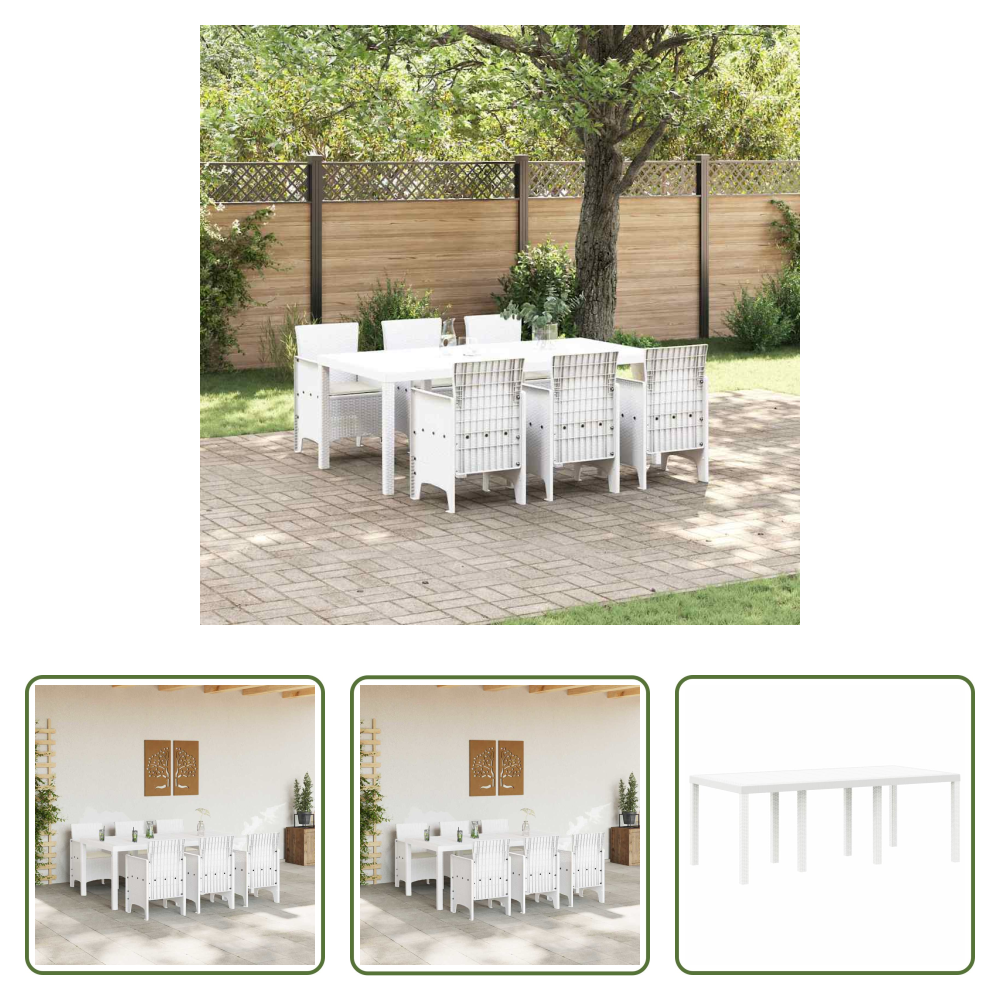 Garten Tisch - Garten Essgruppe 7 Pcs Weiß Polypropylen