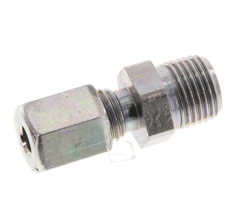R 1/8'' Außengewinde x 4LL Verzinkter gerader Stahlschneidring 100 bar DIN 2353 [2 Stück]