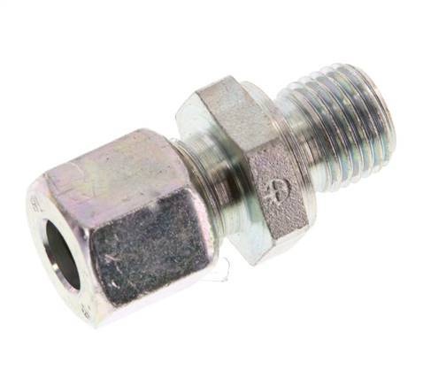 G 1/4'' Außengewinde x 8L Verzinkter Stahl Gerade Schneidring 315 Bar DIN 2353 [2 Stück]
