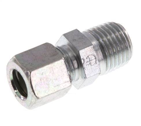 R 1/4'' Außengewinde x 8LL Verzinkter Stahl Gerader Schneidring 100 Bar DIN 2353 [2 Stück]