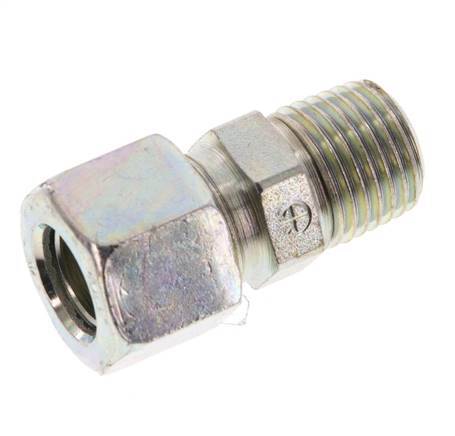 R 1/4'' Außengewinde x 10LL Verzinkter Stahl Gerader Schneidring 100 Bar DIN 2353 [2 Stück]