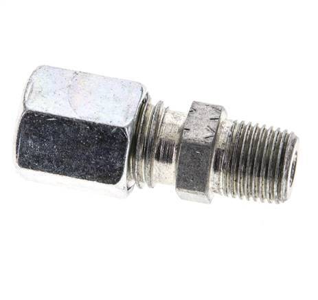 1/8'' NPT Außengewinde x 6L Verzinkter Stahl Gerade Schneidring 315 Bar DIN 2353 [2 Stück] Bild 3