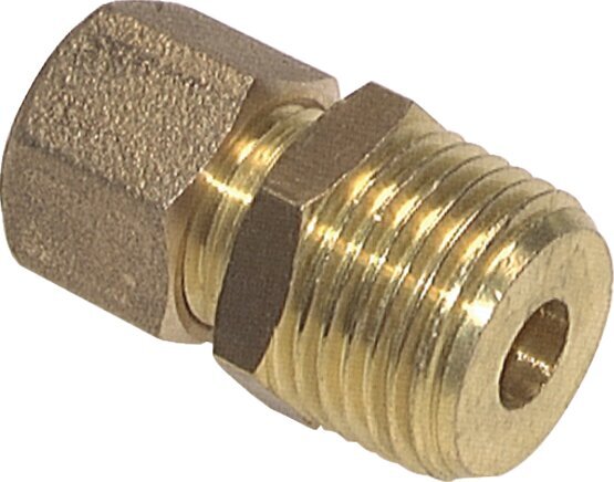 R 1/8'' Außengewinde x 6mm Messing Gerade Klemmverschraubung 150 Bar DIN EN 1254-2 [2 Stück]