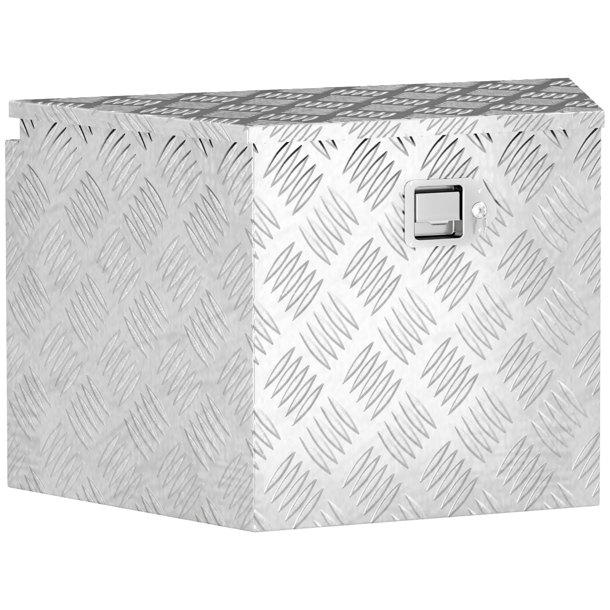 Anhänger-werkzeugkiste Aluminium, Abschließbar, 73,7x41x46 Cm, Silber