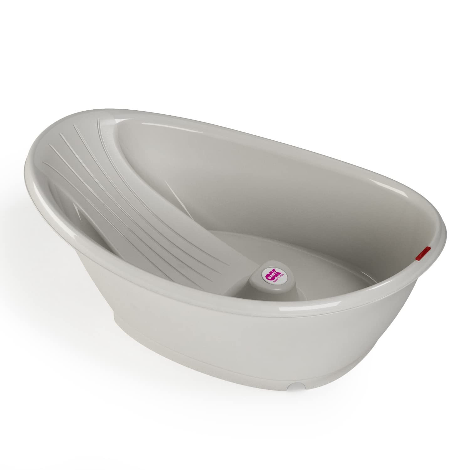 Okbaby Bella - Ergonomische Badewanne Für Neugeborene 0-12 Monate Mit Thermometer - Grau