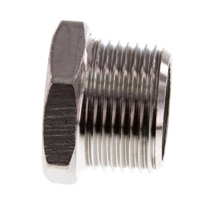 3/4'' NPT Außengewinde Edelstahl Verschlussstopfen mit Außensechskant 16 bar Bild 3