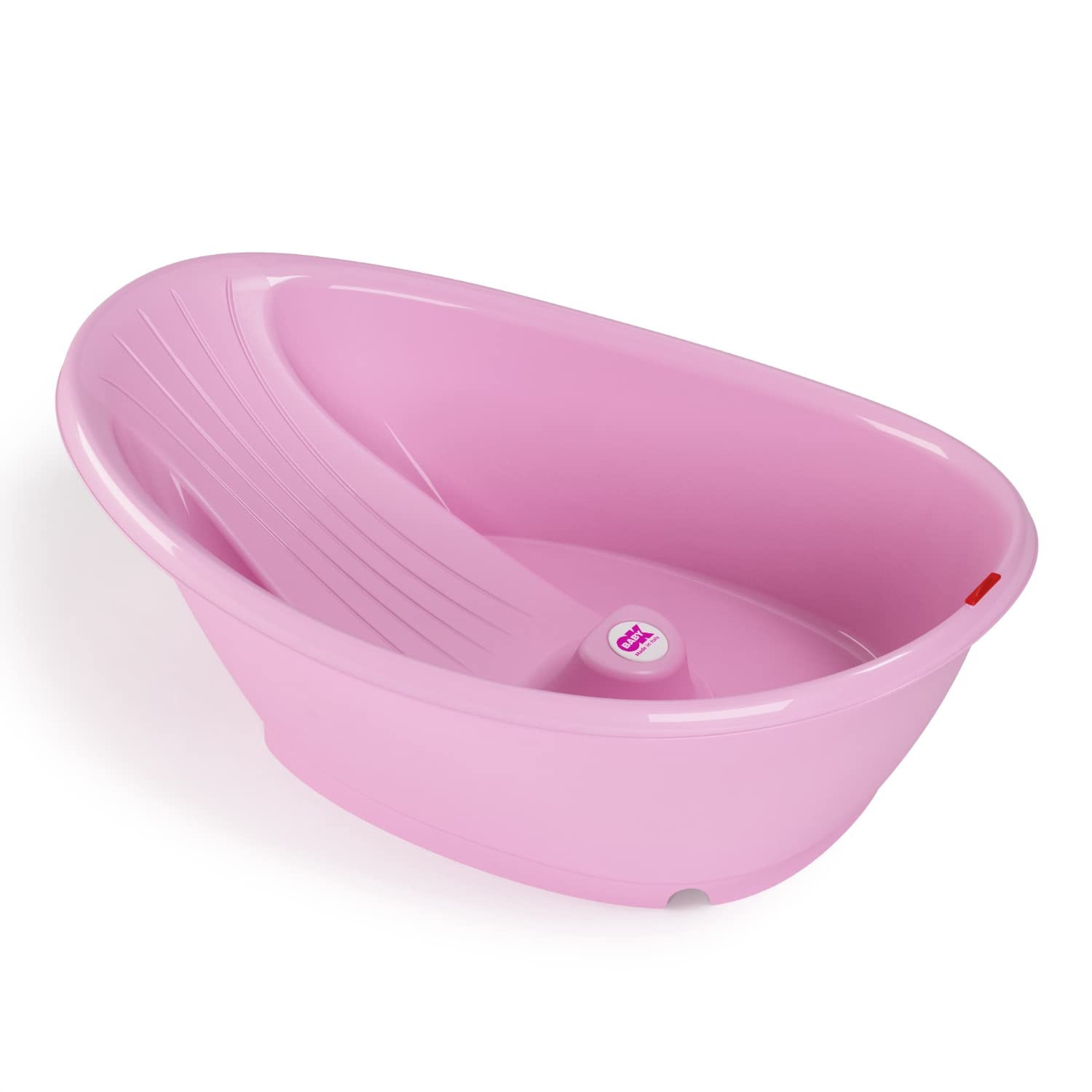 Okbaby Bella Ergonomische Badewanne Für Neugeborene 0-12 Monate Mit Thermometer - Rosa