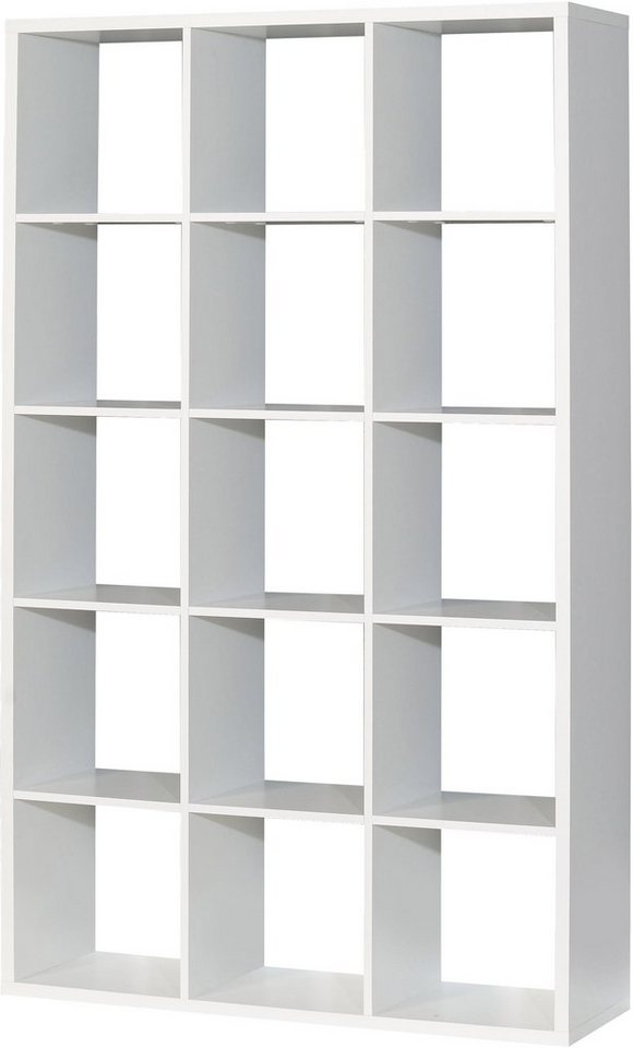 Forte Mauro Regal Bücherregal 3x5 Fächer, Holzwerkstoff, Weiß, (bht): 107,2 X 176,3 X 32,12cm Bild 2