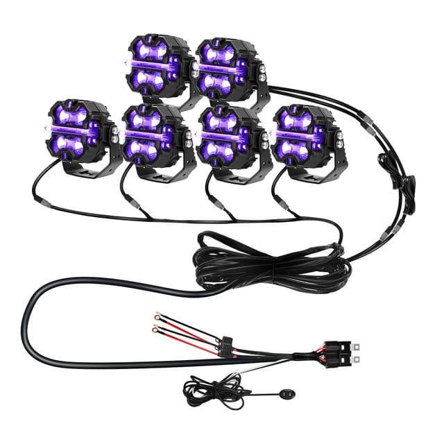 Rgb Led Scheinwerfer Kabelsatz 6-fach Dt-stecker Touch-schalter 30a+30a Relais