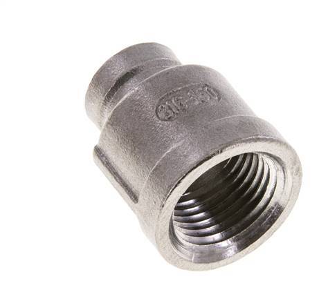 1/2'' NPT x 1/4'' NPT Edelstahl Rundmuffe 16 bar Bild 3