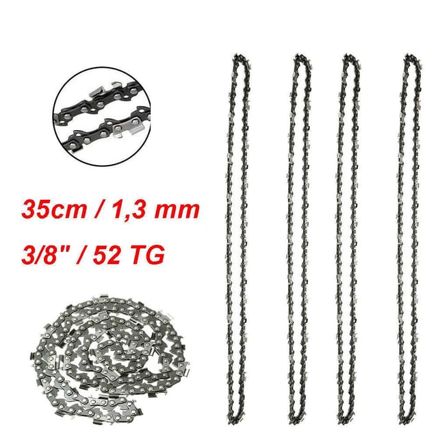 4x Sägekette 35cm 52tg 3/8 P 1,3 Mm Passend Für Makita Einhell Bosch Aldi Dolmar