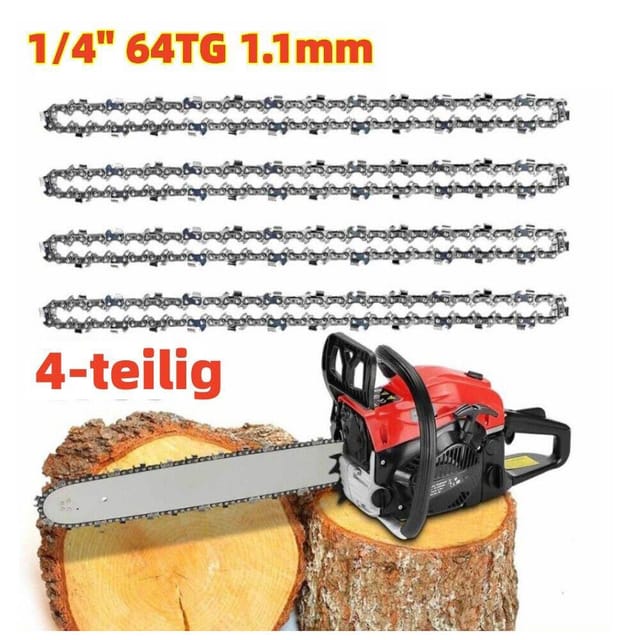 4 X Sägekette 1/4" 64tg 1,1mm Passend Husqvarna Stihl Msa 120 140 160 193t