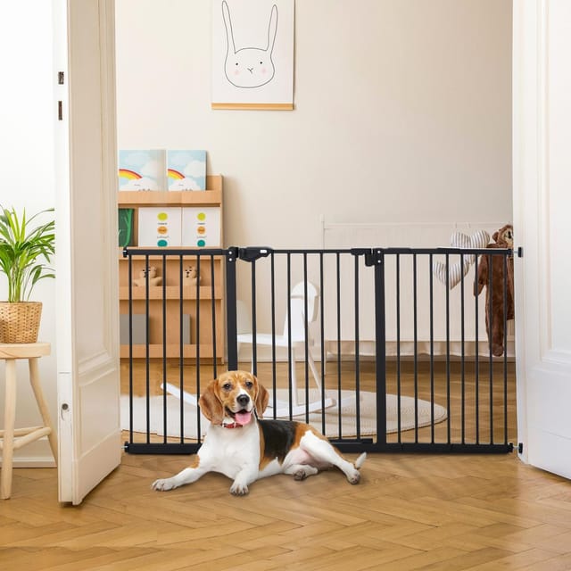 Haustier-schutzgitter Ohne Bohren, Auto-close, 74–147,5 Cm, Schwarz