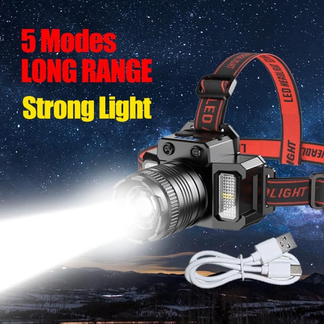 Super Hell Led Kopflampe Usb Wiederaufladbar Stirnlampe Wasserdicht Taschenlampe