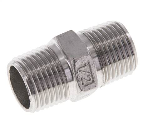 1/2'' NPT Edelstahl Doppelnippel 16 bar Bild 2