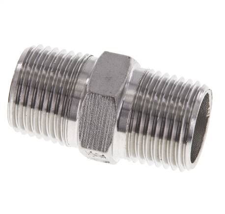 1/2'' NPT Edelstahl Doppelnippel 16 bar Bild 4
