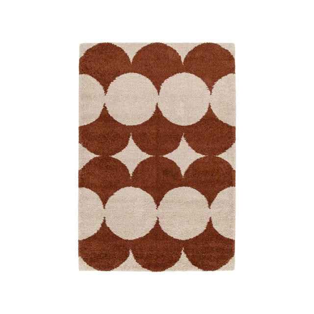 Sweeek - Teppich Für Indoor Mit Runden Motiven In Creme Und Terrakotta - 120 X 170 Cm