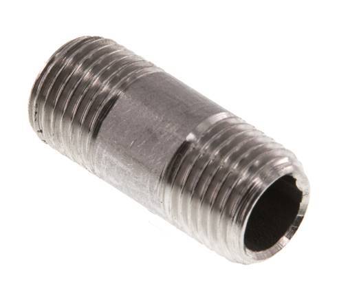 R 1/4'' Edelstahl-Doppel-Rohrnippel 20 bar DIN 2982 - 30mm