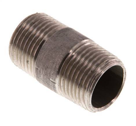 R 3/8'' Edelstahl-Doppel-Rohrnippel 20 bar DIN 2982 - 30mm
