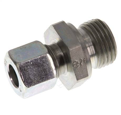 G 1/2'' Außengewinde x 10L Verzinkter Stahl Gerade Schneidring 315 Bar DIN 2353