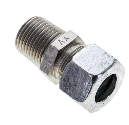 1/2'' NPT Außengewinde x 15L Verzinkter Stahl Gerade Schneidring 315 Bar DIN 2353