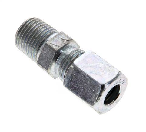 1/8'' NPT Außengewinde x 6LL Verzinkter Stahl Gerader Schneidring 100 Bar DIN 2353
