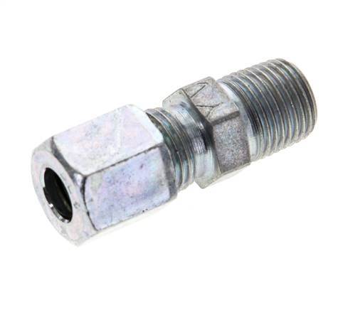 1/8'' NPT Außengewinde x 6LL Verzinkter Stahl Gerader Schneidring 100 Bar DIN 2353 Bild 2