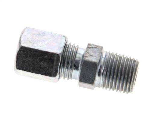 1/8'' NPT Außengewinde x 6LL Verzinkter Stahl Gerader Schneidring 100 Bar DIN 2353 Bild 3