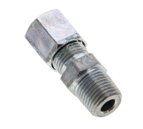 1/8'' NPT Außengewinde x 6LL Verzinkter Stahl Gerader Schneidring 100 Bar DIN 2353 Bild 4