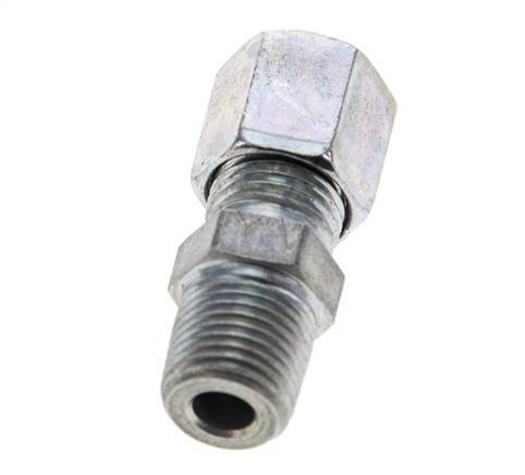 1/8'' NPT Außengewinde x 6LL Verzinkter Stahl Gerader Schneidring 100 Bar DIN 2353 Bild 5