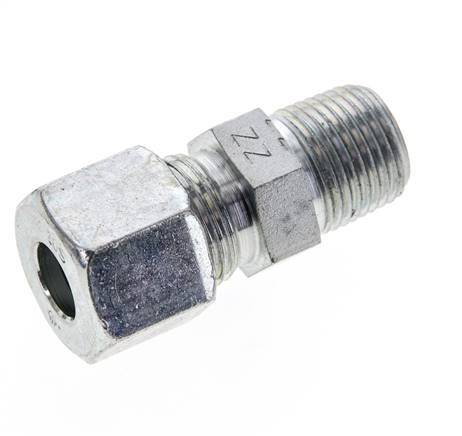 3/8'' NPT Außengewinde x 10S Verzinkter Stahl Gerade Schneidring 630 Bar DIN 2353 Bild 2