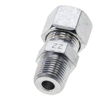 3/8'' NPT Außengewinde x 10S Verzinkter Stahl Gerade Schneidring 630 Bar DIN 2353 Bild 5