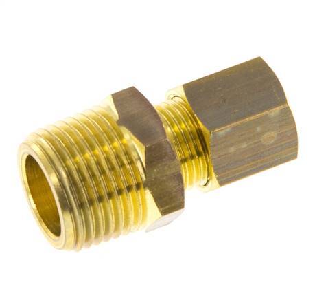 R 3/8'' Außengewinde x 8mm Messing Gerade Klemmverschraubung 135 Bar DIN EN 1254-2
