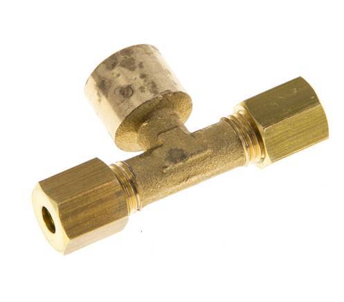 G 1/8'' x 4mm Messing T-Kompressionsverschraubung 150 Bar DIN EN 1254-2