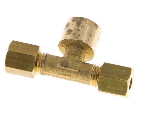 G 1/8'' x 4mm Messing T-Kompressionsverschraubung 150 Bar DIN EN 1254-2 Bild 2