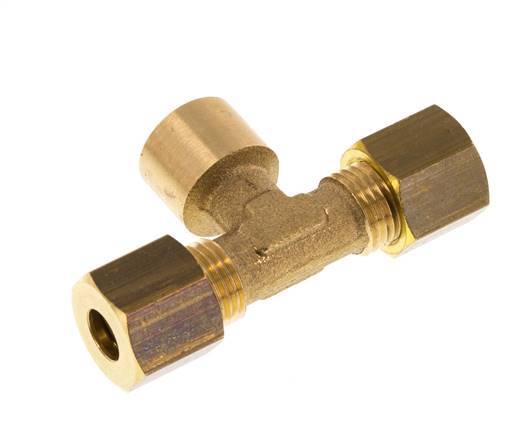 G 1/8'' x 6mm Messing T-Kompressionsverschraubung 150 Bar DIN EN 1254-2