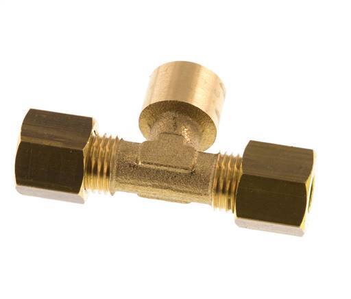 G 1/8'' x 6mm Messing T-Kompressionsverschraubung 150 Bar DIN EN 1254-2 Bild 2