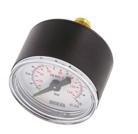 0..10 Bar (0..145 psi) Druck Manometer hinten Kunststoff / Messing 40 mm Klasse 2.5 Bild 5