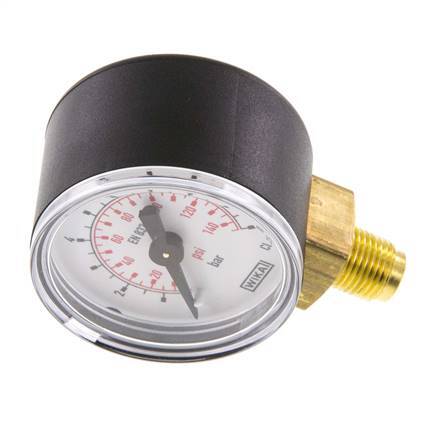 0..10 Bar (0..145 psi) Druck Manometer unter Kunststoff / Messing 40 mm Klasse 2.5