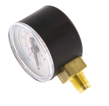 0..10 Bar (0..145 psi) Druck Manometer unter Kunststoff / Messing 40 mm Klasse 2.5 Bild 2